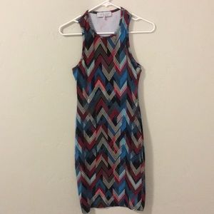 Multi Colored Body con Midi Tank Dress
